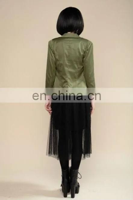 Academy style fashion design badge embroidered mini suit coat for ladies