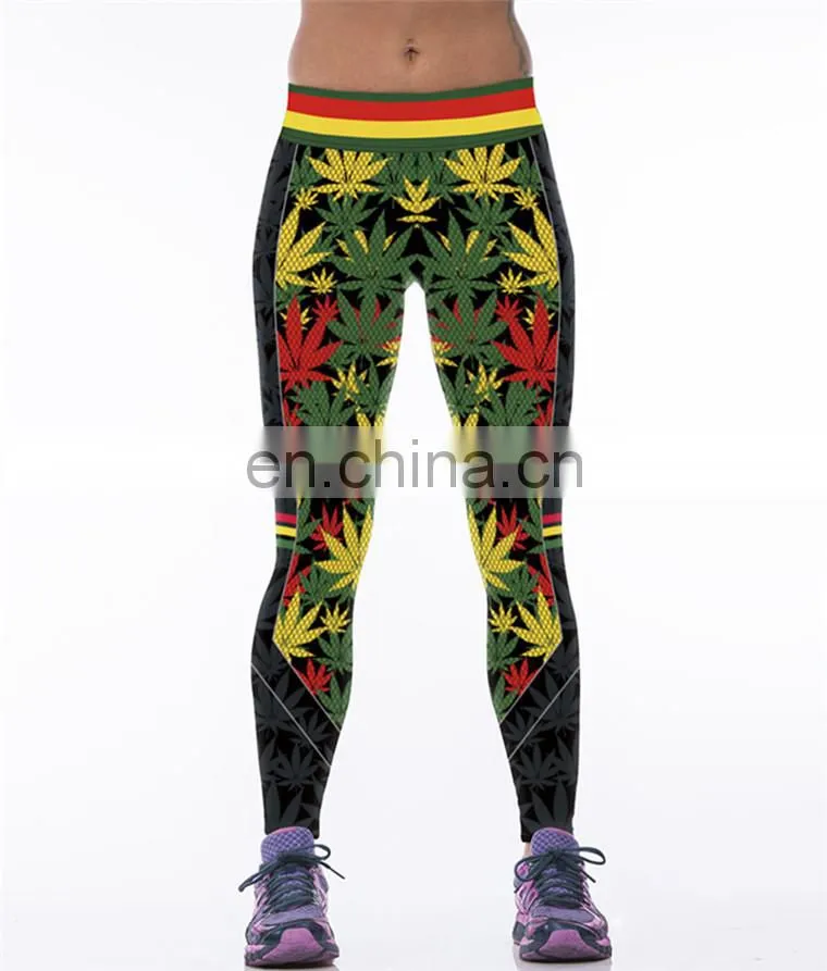 Wholesale Sexy Workout Sport Gym Fitness Printing Women Yoga Leggings