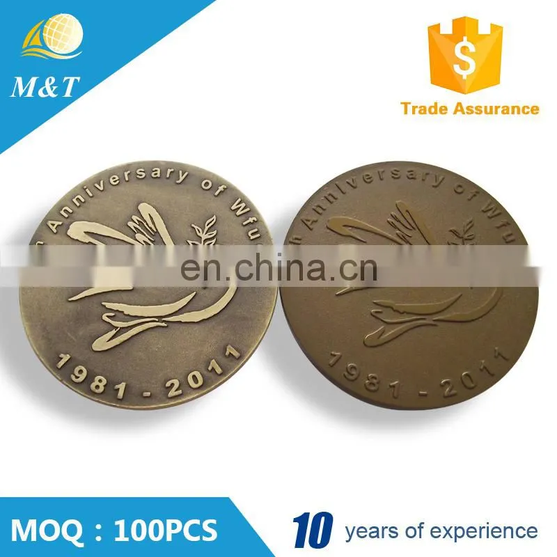 Custom metal antique copper die casting coin