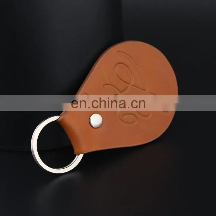 promotional gift custom logo leather keychain