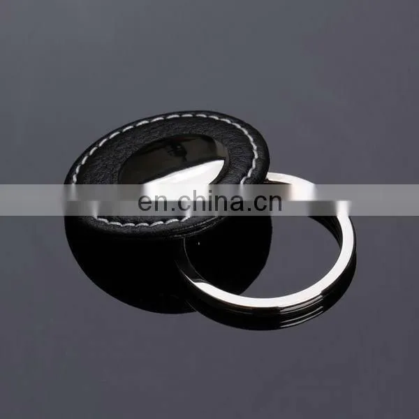Wholesale Fashion Leopard Head Shape Metal Keychain with Leather Key Ring