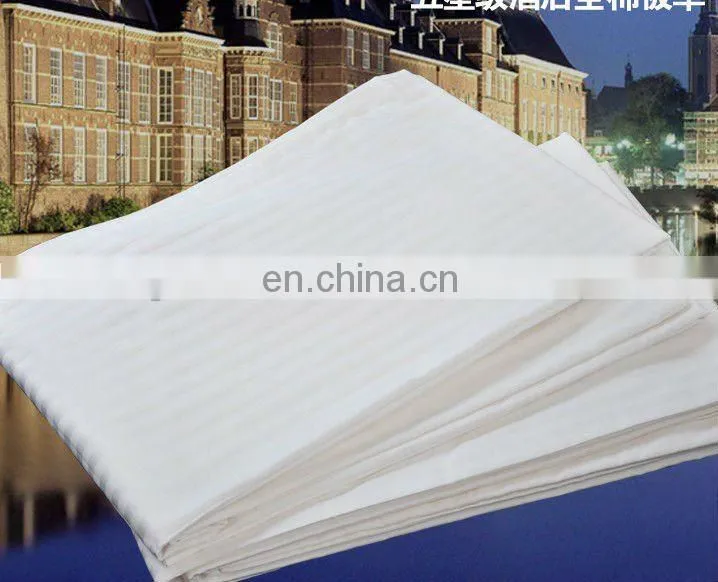 100% cotton white 1cm stripe 40X40/110X90 200T flat white sheets