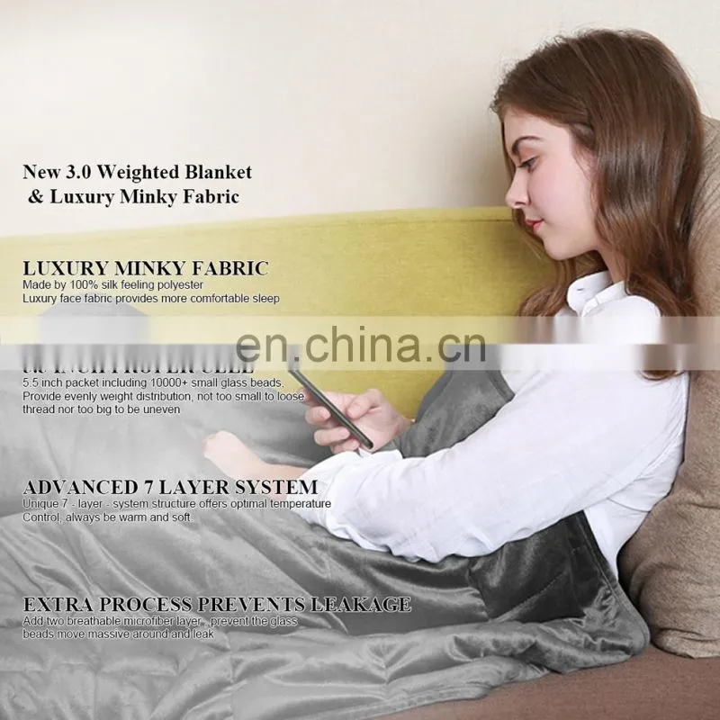 Amazon Prime Day Black Friday Target Walmart hot sell FDA Approved minky to minky accept custom weighted blanket