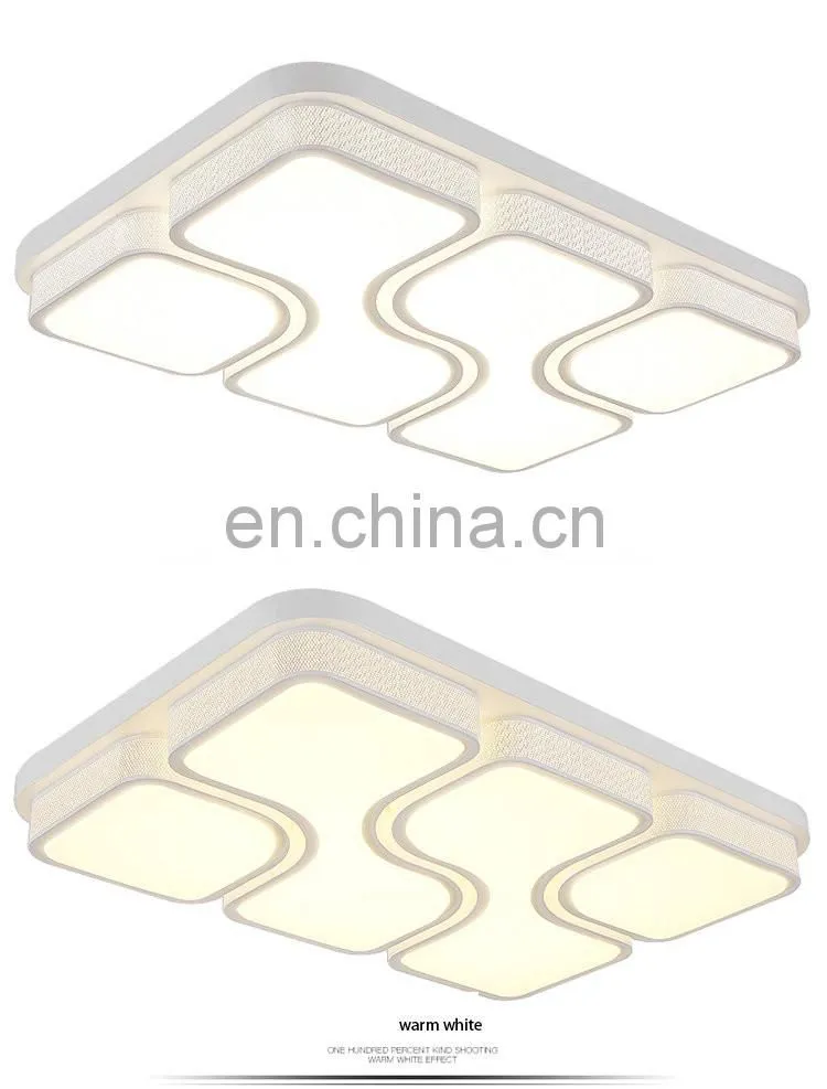 Atmospheric LED ceiling lamp warm dimmable rectangular lights for bedroom study room