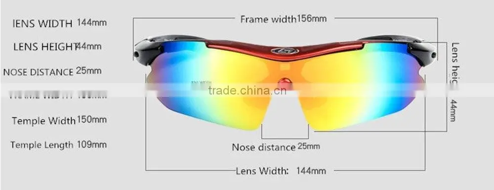 Polarized Sports Sunglasses with 5 Set Interchangeable Lenses for Biking Fishing Running Driving Golf Baseball