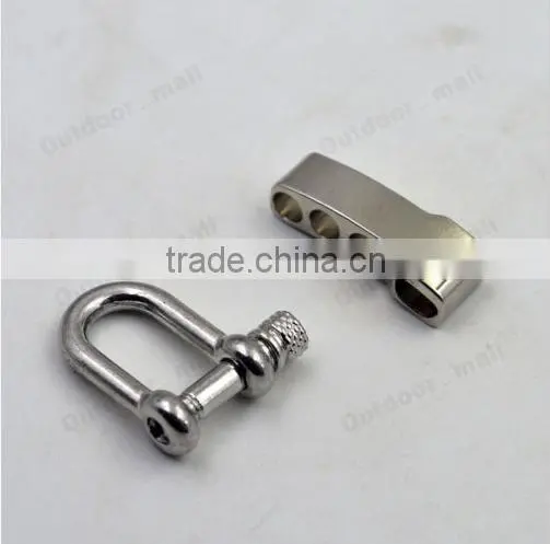 2 pcs alloy Adjustable Paracord Buckle U-shaped Survival Shackle
