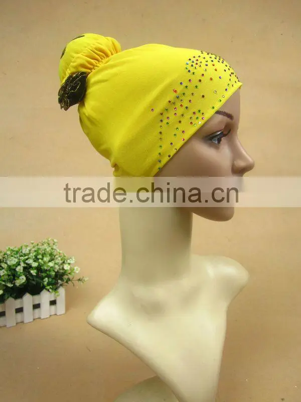 A523 fashion flower islamic hijab cap,muslim hejab hat