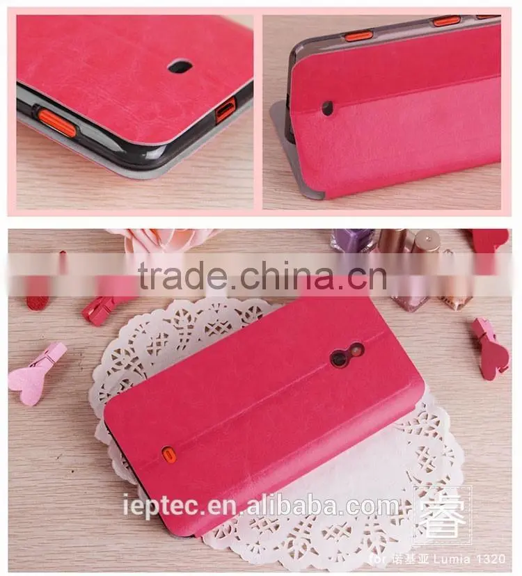 MOFi Wholesale PU Leather Mobile Phone Flip Cover Cases for Nokia Lumia 1320