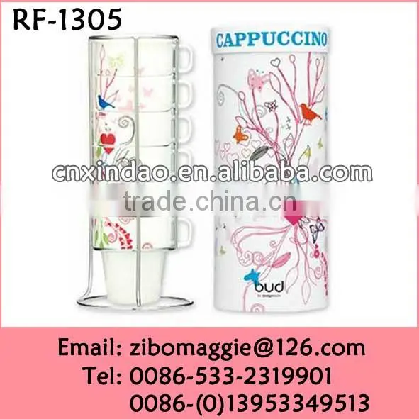 Stackable Personalized Elegant Ceramic Beer Mug and Soup Mug for Modern Drinking Mug