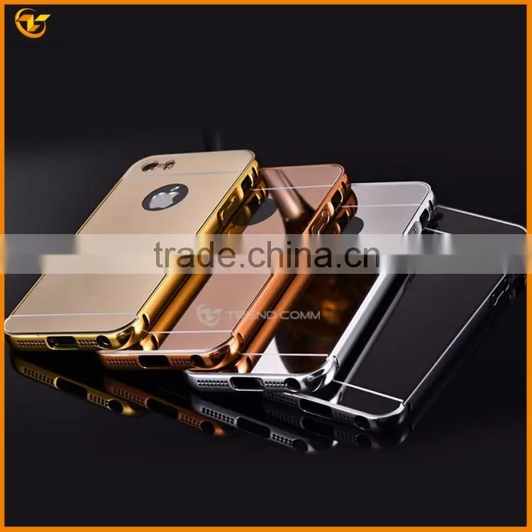 wholesale aluminum metal bumper plating mirror hard cover for iphone 5s