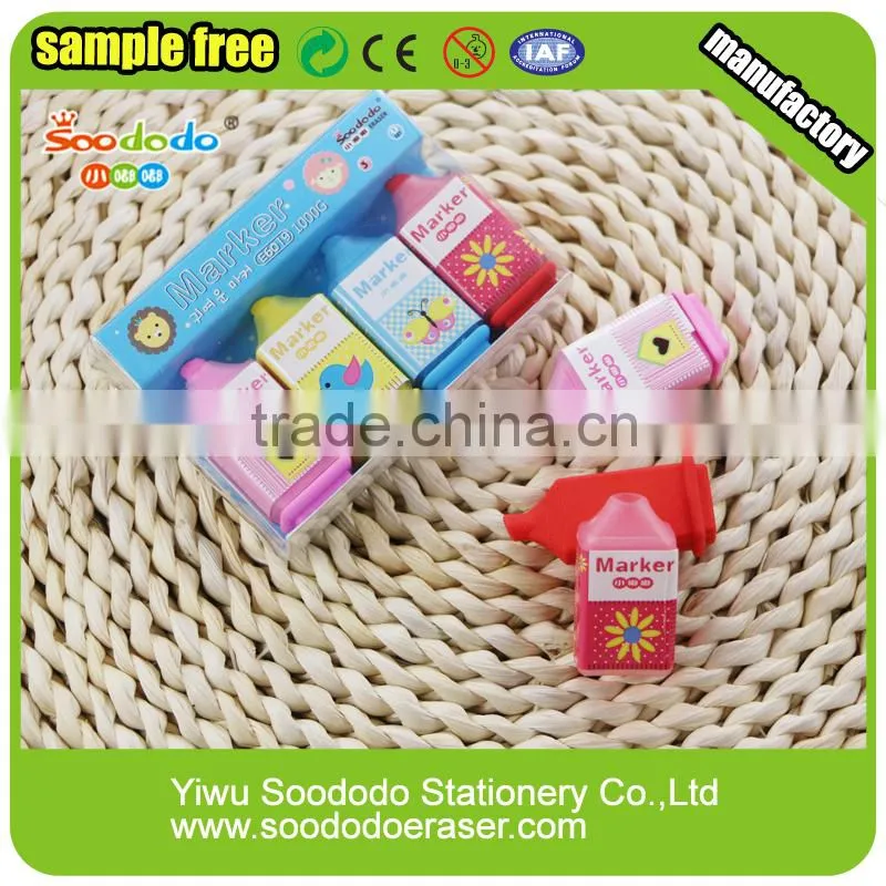 Fancy Fluorescent pen shaped 3D eraser