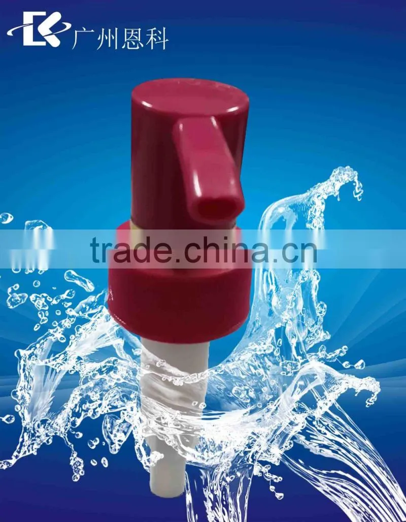 33/410 Long Nozzle Plastic Lotion Pump with Circular Shiny Gold