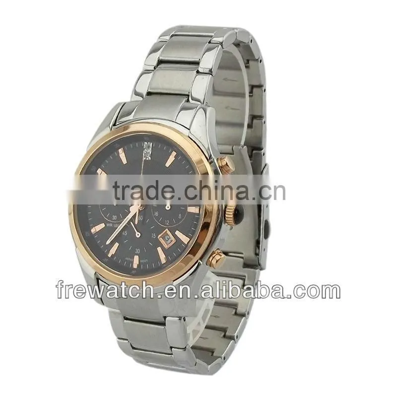 2014 good quality stainless steel wrist yellow watch