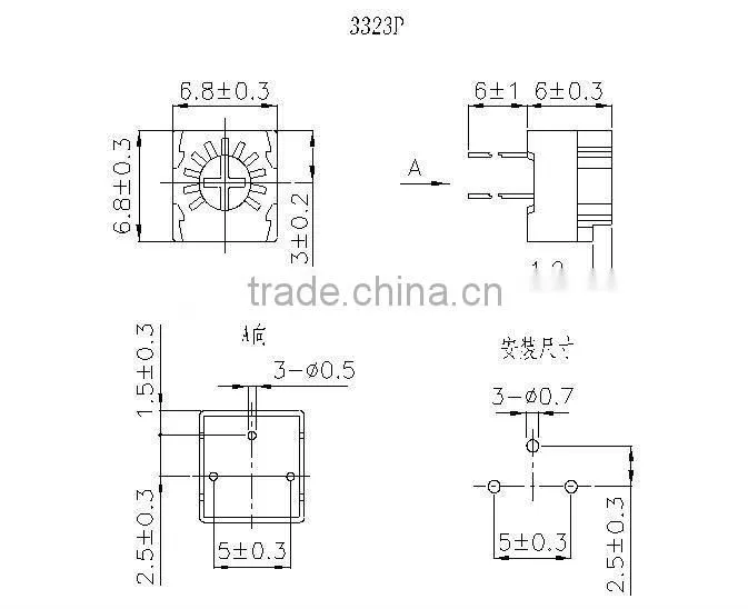 3323P single turn cermet Trimming potentiometers 504(500k)