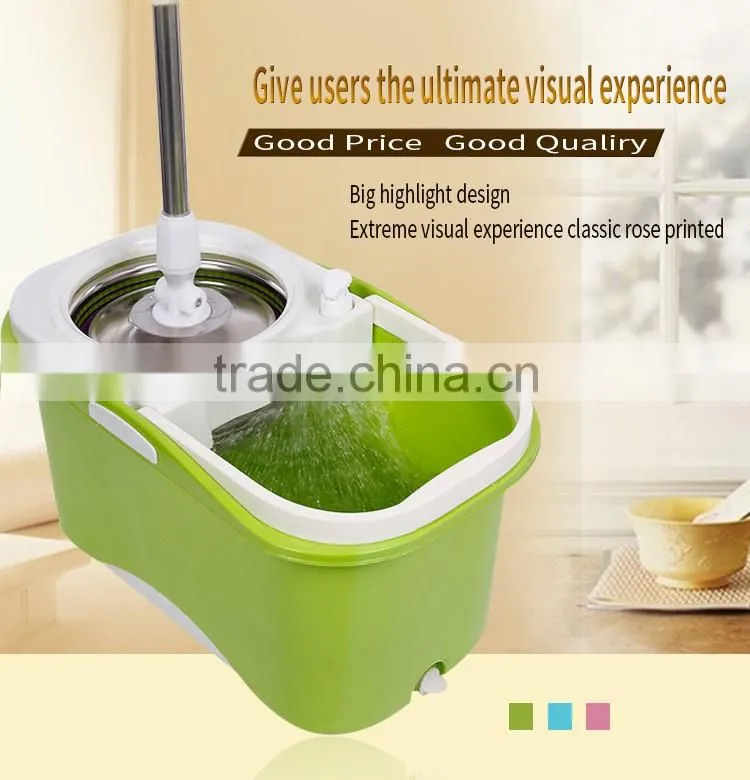 360 degree cyclonic spin mop with outfall and wheels