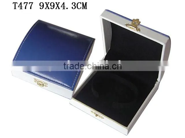 T477 Arch shape Plastic PU Leather Bangle Box With Lock