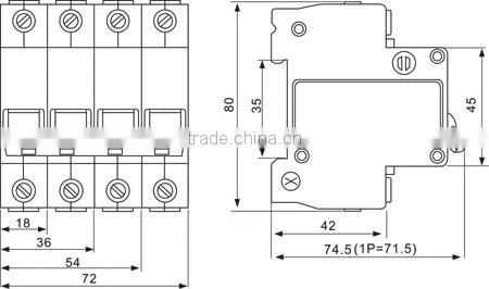 Circuit Breaker for DIN Rails,DZ47-63 MCB Mini Circuit Breaker
