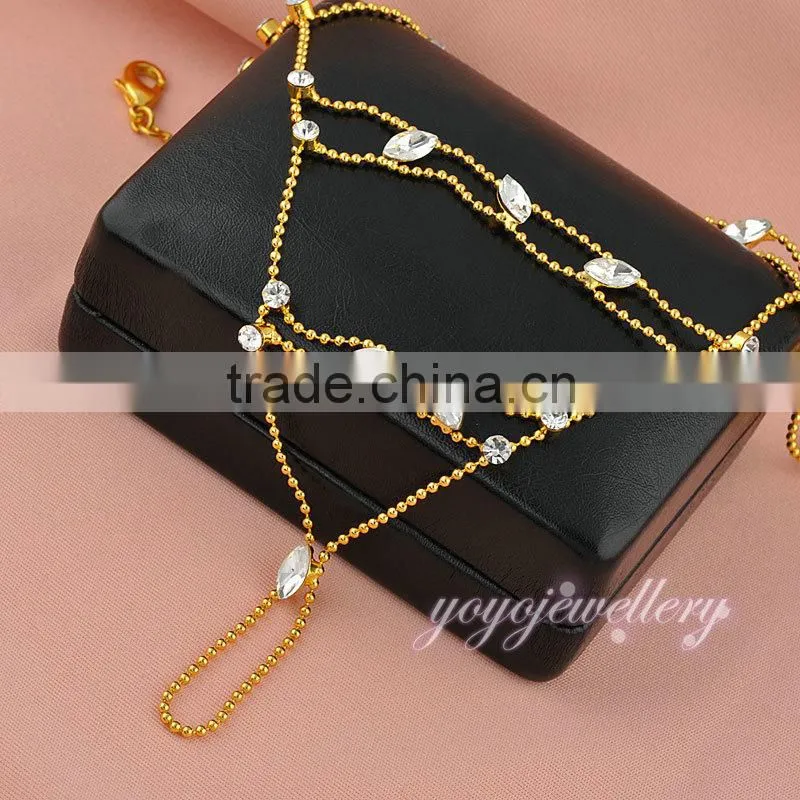 New launched indian hand palm slave bracelet with rings
