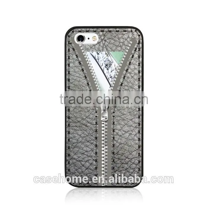 Unique Design for ViVo Y51 Back Cover Leather Case with Zipper Card Slot