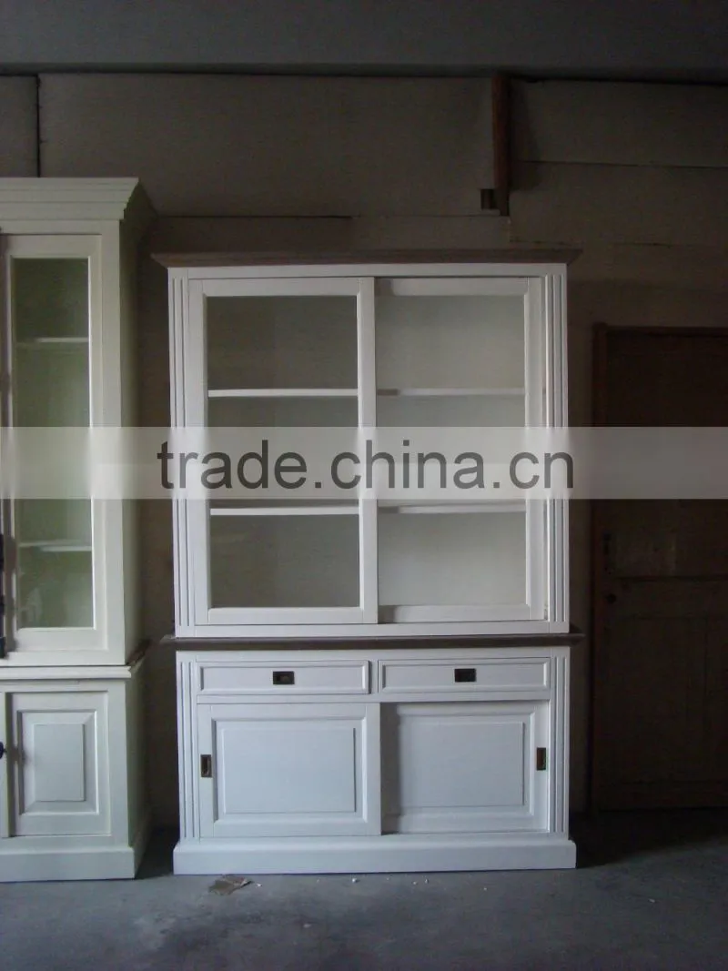 reproduction furniture white wooden display cabinet