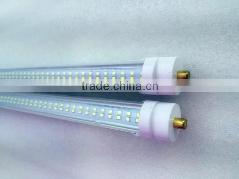 2016 hot sell 8 foot T8 FA8 single pin led tube light t fluorescent clear/milky/stripy cover