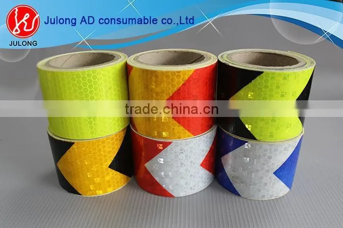 Factory price honeycomb reflective tape arrow red & white reflective film reflective adhesive tape Guangzhou