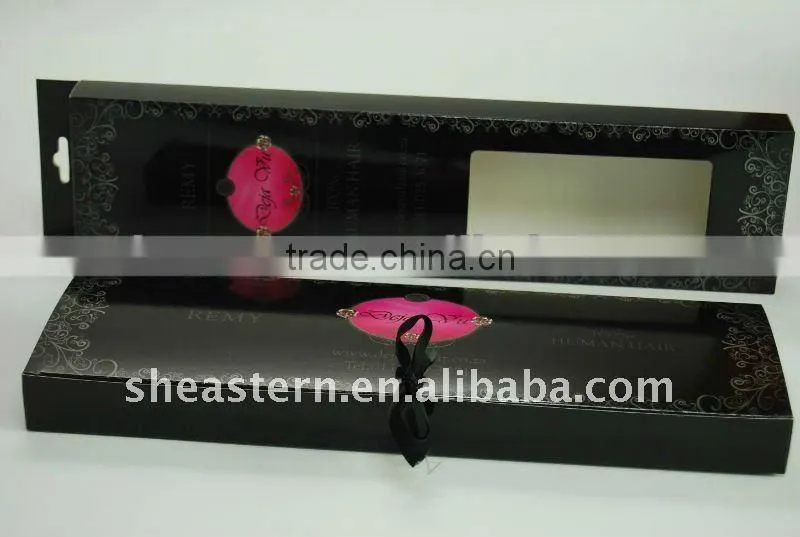 exquisite art paper packaging for hair extensions