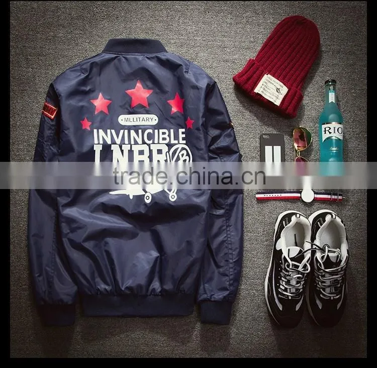 2016 Fashion Casual Outdoor Bomber Air Force Jackets with Retro Embroidery