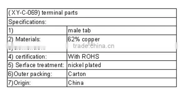 ( XY-C-069) terminal parts with UL certification