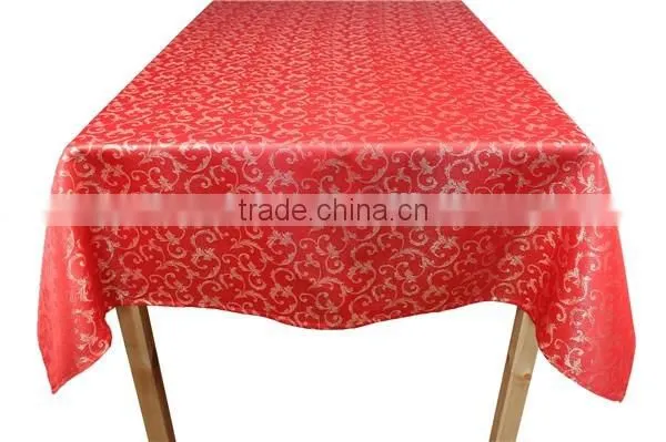 Hot Sale 100% Polyester Custom Jacquard Shining Christmas Tablecloth