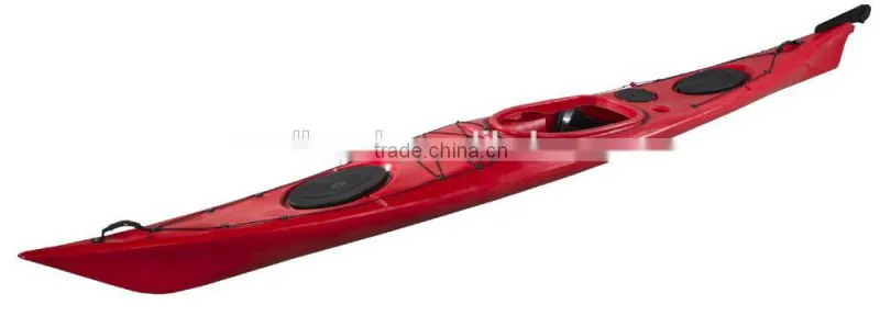 Popular single sit in fishing boat cheap plastic sea kayak wholesale