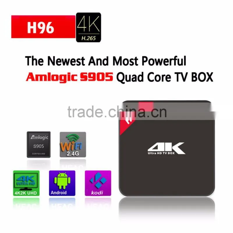 2016 factory hotsale Android TV Box IPTV Amlogic S905 Quad Core Android5.1 DDR3 1G 8G H96