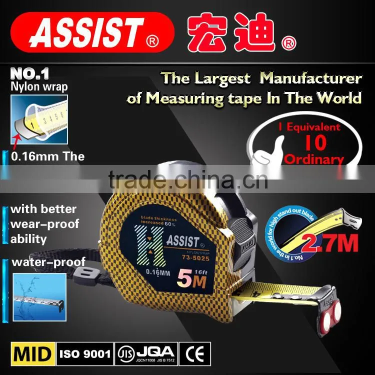 ASSIST novelty tape measure nylon wrap durable 3m steel tape measure material