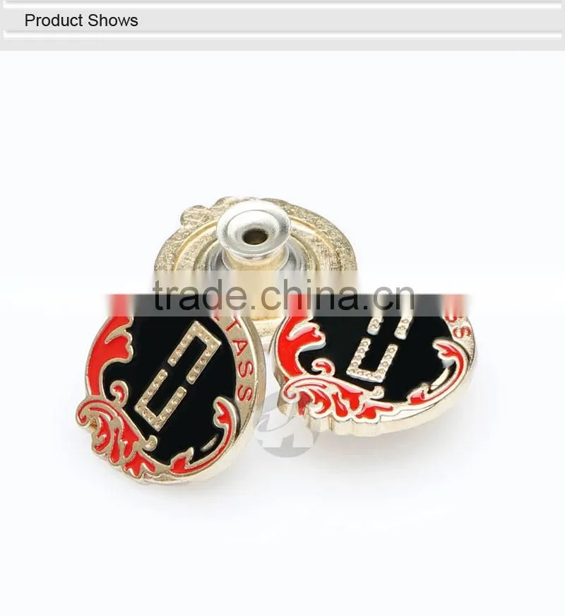 Engraved Logo With Colors Custom Metal Shank Button