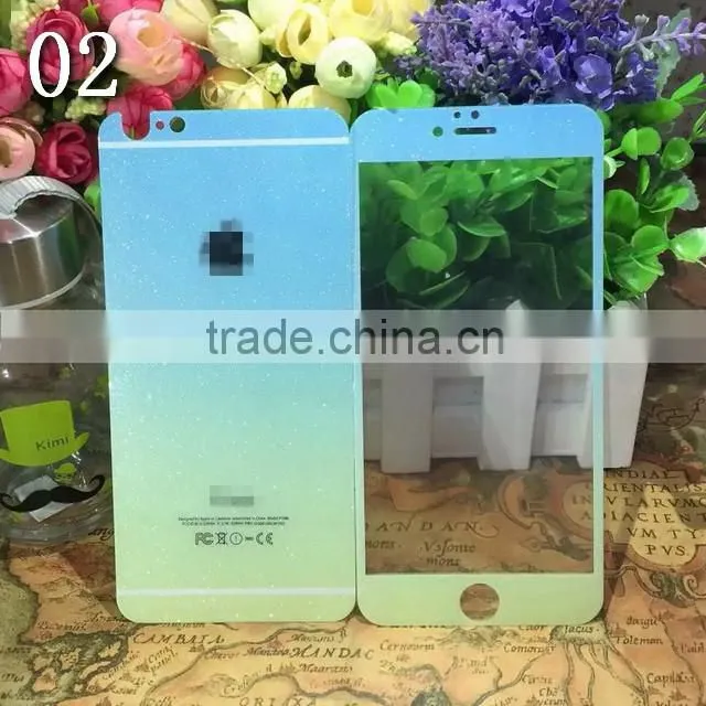 2016 new front&back shimmering powder gradient ramp Screen Protector for iPhone 6s China supplier