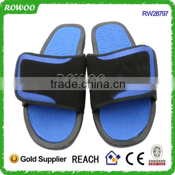 Red Leather Mens PU Leather Slide Sandals