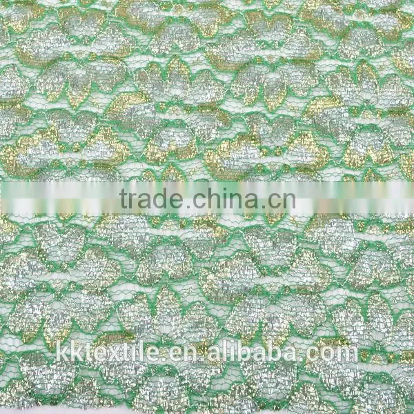 25% cotton 45% nylon 15%gold thread 15% silver thread high quality trimming lace #12112