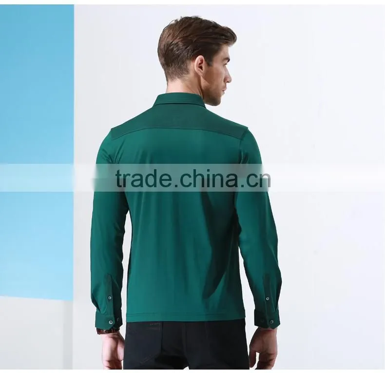 Custom mercerized cotton T-shirt business casual set of long sleeve T-shirt male head