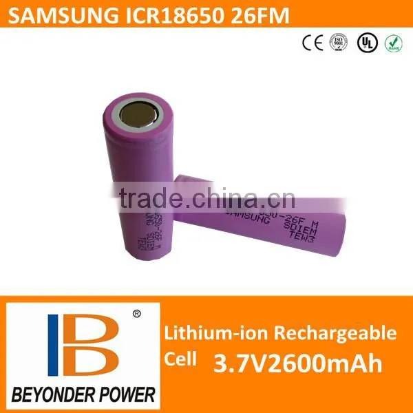 SAMSUNG SDI18650 26F cells, 3.7V2600mAh, for electric bicycles, scooters, UPS