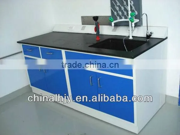 Laboratory PP sink, solid brass three way faucet sink table