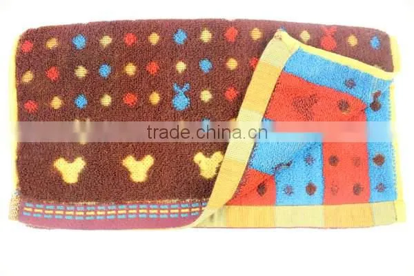 100% Cotton 4 colors brown red blue yellow dots face Towel
