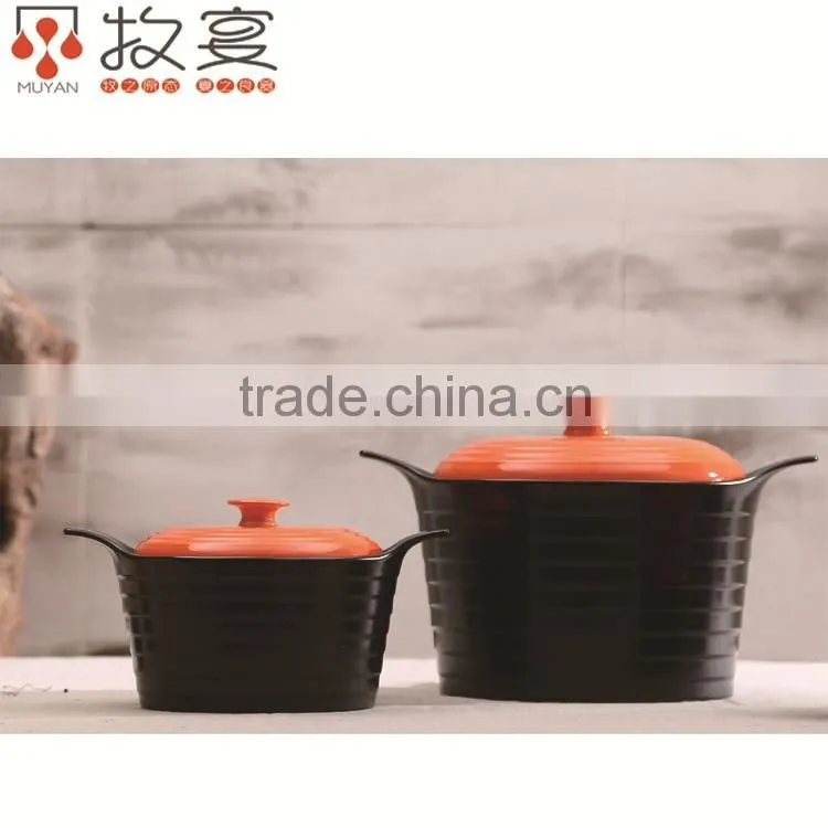 Chaozhou MUYAN ceramic casserole soup pot round shape with handle