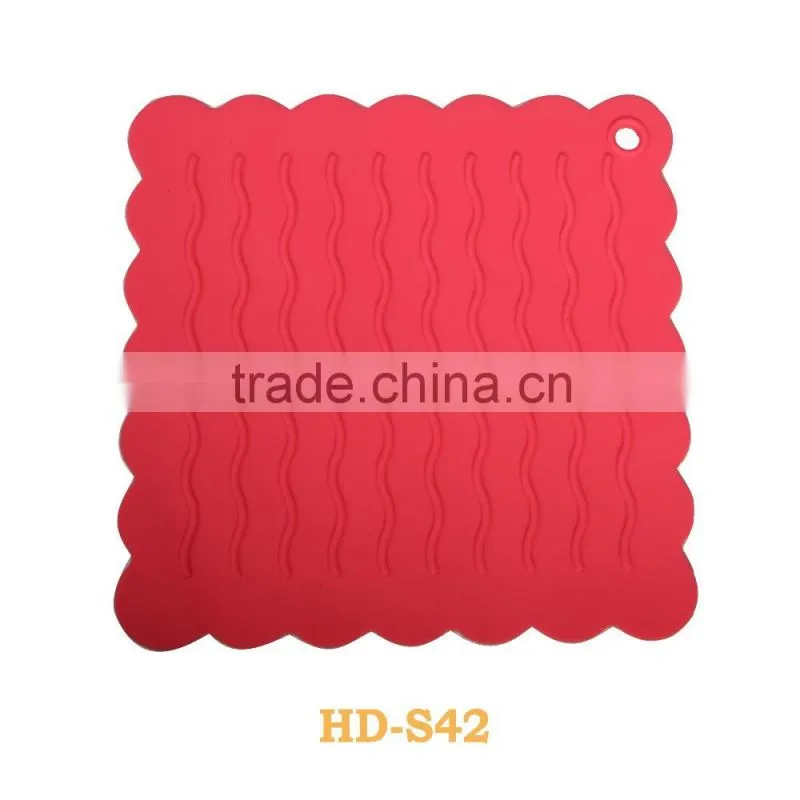 Slip heat resistant kitchen silicon mats/pot holder/food grade silicone pot holder