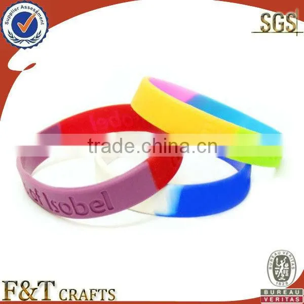 promotional thick cool mens rubber college team wide silicone bracelet in bulk