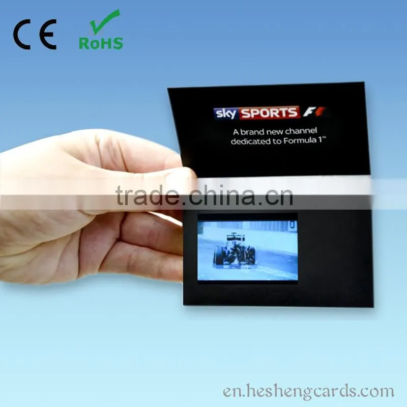 2.4" 4.3" 5" lcd video brochure card in artificial paper crafts
