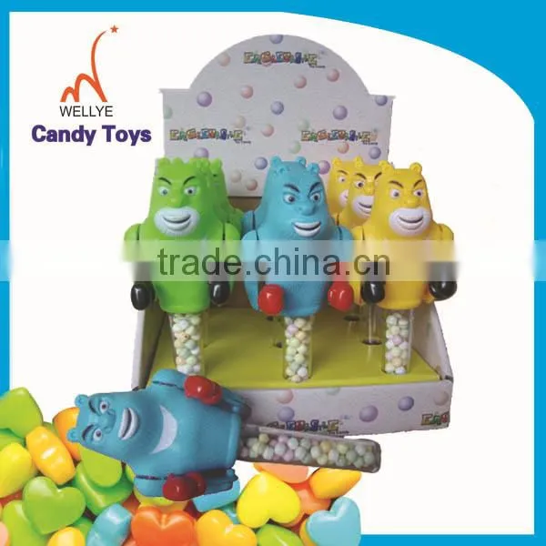 mini plastic promotion toy bear candy toy