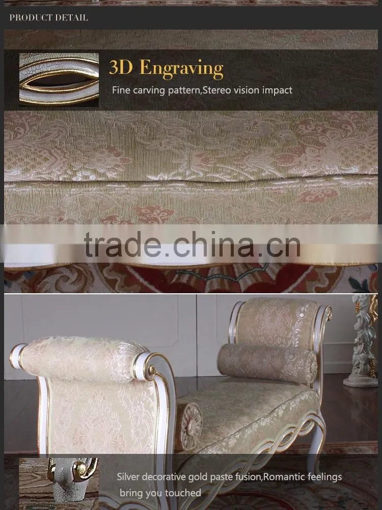 royal luxury bedroom furniture baroque solid wood hand carving bed end bench
