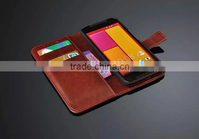 Wholesale Luxury Leather Cell Phone Case With Card Slot For HTC Butterfly 2