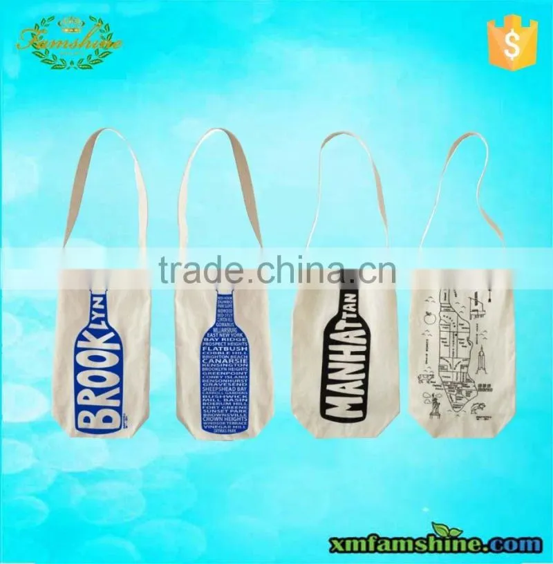 fashion single bottle canvas cotton wine bags