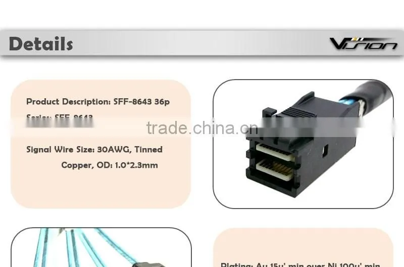 Internal HD Mini SAS SFF-8643 to 4 SATA Forward Breakout Cable